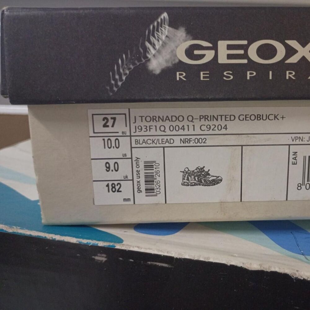 Geox Boy's Black and White Trainers